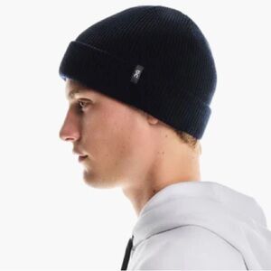 On Running Merino Wool Ribbed Navy Beanie NWT